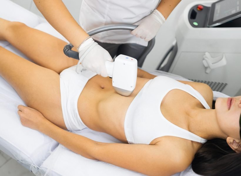 Woman on laser hair removal procedure